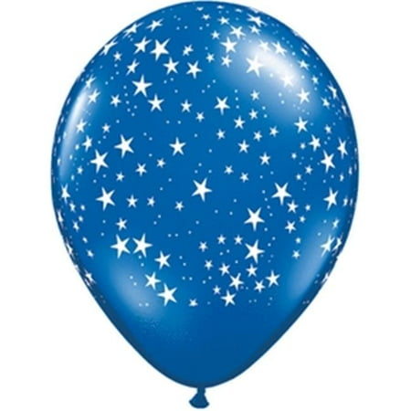 Mayflower Distributing 64144 11 IN. STARS-A-RND SAPPH BLUE LATEX BALLOON