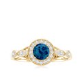 thumbnail image 5 of Rosec Jewels London Blue Topaz Vintage Inspired Engagement Ring for Women - Blue Topaz Diamond Ring - AAA Grade - With Jewelry Box, 10K Yellow Gold, US 7.50, 5 of 9