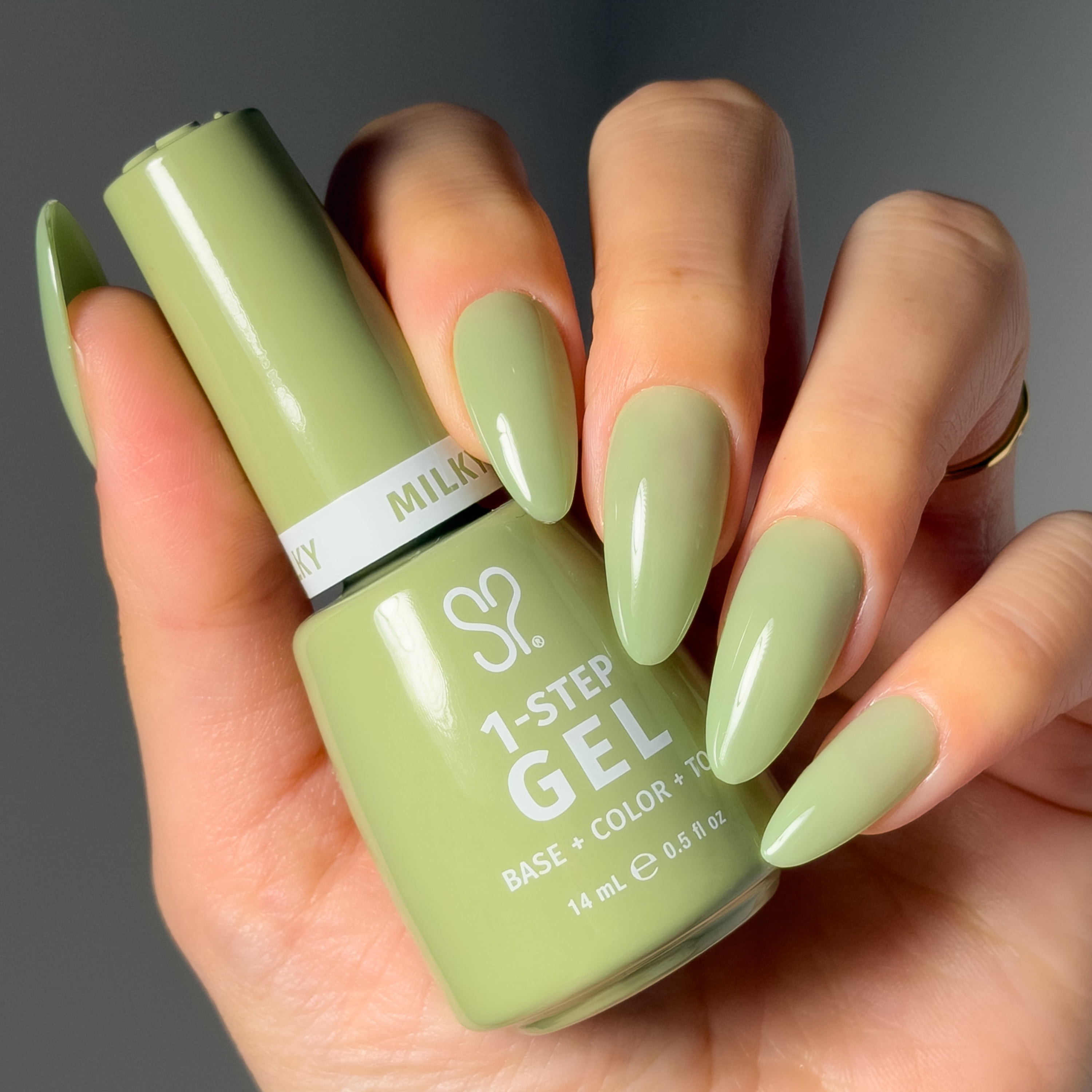 Salon Perfect Milky One Step Gel, Sage, Green Nail Polish, 0.5 fl oz