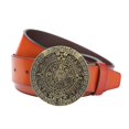 thumbnail image 2 of Correa de Cinturón de material cuero Occidental Biker Gothic Azteca Hebilla de Cinturón Accesorio - marrón Colco Western Cowboy Belt, 2 of 8