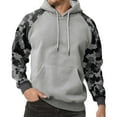 thumbnail image 2 of Men'S Hoodies Camo Sweatshirts Fashion Fall winter Hoodies Pullover Drawstring Winter Long Sleeve Shirt With Kangaroo Pocke Light Gray 2XL, 2 of 5