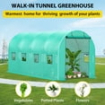 thumbnail image 3 of Portable Greenhouse Kit 7x15x7FT Tunnel Shape with 1 Door & 8 Windows, 140G Green PE Grid Cover, Galvanized Steel Frame for Outdoor Gardening, 3 of 8