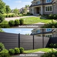 thumbnail image 2 of 6 ×6 Ft Privacy Fence, Outdoor Wood Plastic Composite Fence, Waterproof Security Barriers Fencing (Gray with 1 Post), 2 of 9