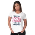thumbnail image 3 of Wife Husband Loves Fishing Cute Girly Womens Slim Fit Graphic Tee Brisco Brands M, 3 of 5