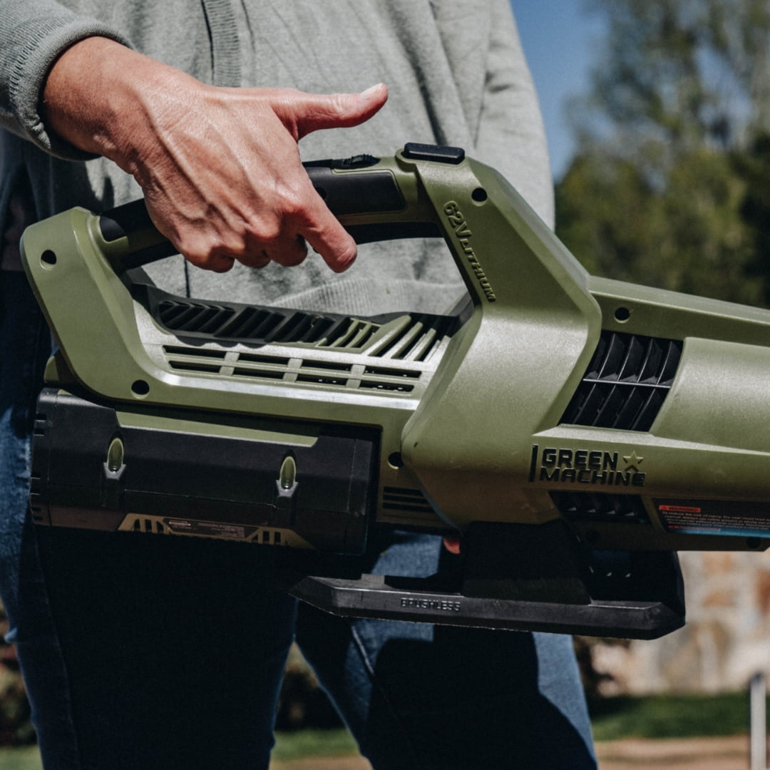 Green Machine 62V Cordless 600 CFM Leaf Blower with 4.0 Ah Battery and Rapid Charger