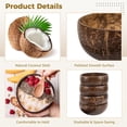thumbnail image 6 of Duslogis 3 Pcs Coconut Shell Bowls & Wooden Spoons, Small Polished Wooden Bowl, Natural Coconut Shell Bowls for Smoothie, Acai, Salad, Snacks, Vegan Presents, Picnic, Theme Party Dining, 6 of 7