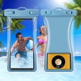 thumbnail image 2 of Tuphregyow Universal Phone Pouch IPX8 Phone Case For Beach Underwater Cellphone Dry Bag With Lanyard Fits All Phones Up To 7.2IN Light Blue, 2 of 8