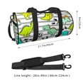 thumbnail image 4 of Xecao Funny Dinosaurs on Stripes print Round Travel Duffel Bag is a foldable gym bag with an inner pocket, perfect for travel sports, 4 of 8