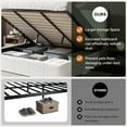 thumbnail image 6 of Einfach King Size Storage Bed Frame, Lift Up Velvet Platform Bed with Adjustable Upholstered Headboard, No Box Spring Needed, White, 6 of 11