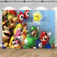 thumbnail image 1 of Fondo personalizado con nombre y edad, tema de Super Mario Bros, fondo para fiesta de cumpleaños de niños y niños, pancarta para baby shower, accesorios de decoración, 1 of 5
