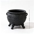 thumbnail image 2 of MYUNNIL Black Witch Cauldron Planter, Vintage Resin Cauldron Ornament with Dual Handles & Four Legs, Multipurpose Halloween Gothic Decor Bowl for Tabletop Shelf Home, 2 of 8