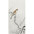 thumbnail image 2 of Koson, Ohara 11x18 Black Ornate Wood Framed with Double Matting Museum Art Print Titled - Bohemian bird on snowy branch, 2 of 4