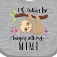thumbnail image 4 of Inktastic Sloth I'd Rather Be Hanging with Mimi Boys or Girls Baby Bib, 4 of 4