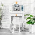 thumbnail image 2 of Twister.CK Kids Vanity, Girls Vanity Table with Mirror,Stool,Tri-Folding Mirror& Drawer, 2 in 1 Wooden Princess Makeup Desk Dressing Table, Toddler Vanity,Pretend Play Vanity Set for Kids, 2 of 5
