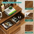 thumbnail image 6 of Walsunny Pantry Cabinet with Microwave Shelf Doors Drawer for Kitchen Storage 68" Tall Kitchen Food Cabinet Pantry Organizer Shelves Coffee Bar Cabinet with Hutch Brown, 6 of 9