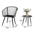 thumbnail image 3 of 3 Piece Outdoor Furniture Patio Bistro Set Balcony Furniture Durable String Conversation Sets Outdoor Patio Chairs Set for Porch Poolside Garden, 3 of 8