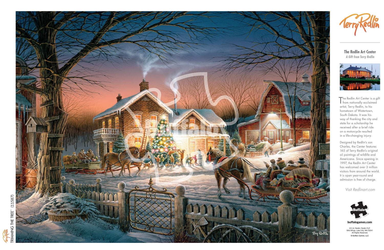 Buffalo Games 1000-Piece Terry Redlin Trimming The Tree Jigsaw Puzzle