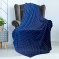 thumbnail image 4 of Dark Blue Soft Flannel Fleece Throw Blanket, Abstract Ombre Halftone Patterned Print, Cozy Plush for Indoor and Outdoor Use, 60" x 80", Royal Blue Indigo, by Ambesonne, 4 of 5
