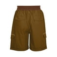 thumbnail image 3 of Daeful Linen Shorts Summer Casual Cargo Short Ladies Solid Stretch Loose Bottoms Ginger L, 3 of 6