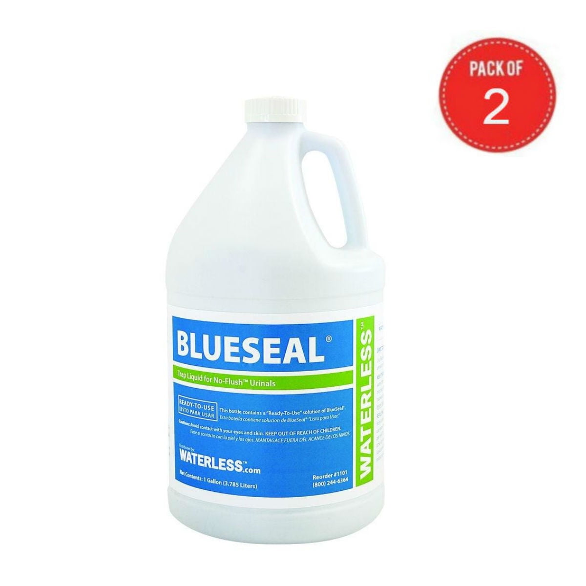 Waterless 1101 1Gallon BlueSeal Urinal Trap Liquid (Pack of 2