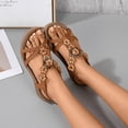 thumbnail image 2 of Rokment Womens Sparkly Sequin Flower Orthopedic Dress Sandals Beach Summer Comfortable Leather Arch Support Wedge Low Heel Slingback Walking Sandals B Size 8, 2 of 6