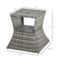 thumbnail image 3 of Homiyad Rattan Tea Bistro Side Table with Umbrella Hole, 2-Tier Storage Shelf, Gray, for Patio & Backyard | Aosom.com, 3 of 8
