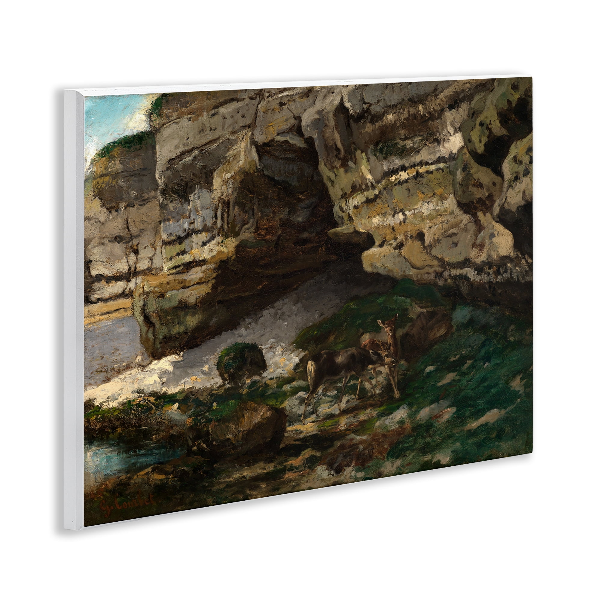 Stupell Industries Classic Courbet Cliff Landscape Landscape & Nature Painting Unframed Art Print Wall Art, 14 x 11
