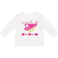 thumbnail image 3 of Inktastic Valentine Pink Heart Helicopter Boys or Girls Long Sleeve Toddler T-Shirt, 3 of 5
