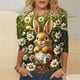 thumbnail image 1 of TaTaai Women's Easter Printed Pullover Top Round Neck 3/4 Sleeve Loose Fit Casual Holiday Spring Festival T-Shirt Everyday Blouse Gift, 1 of 5