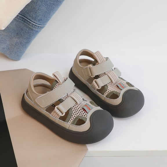 Hifoo Closed Toe Sandals Girls Summer Girls Outdoor Water Sandals Sports Shoes Children Summer Mesh Hollow Shoes Sandals Patchwork Stylish Kids Footwear