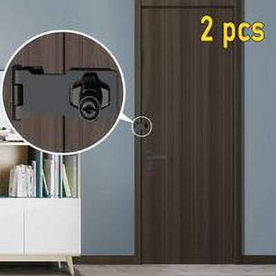 Hasp Lock, Door Latch Lock Buckle 2 3 Inch 2 in 1 Lock Buckle and Padlock with Padlock and Key for Punch Free Doors/Cabinets