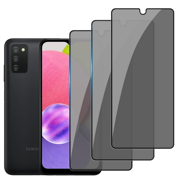 ZYQEEE Privacy Screen Protector for Samsung Galaxy A03/A03s 6.5", Scratch Resistant Anti-Spy Tempered Glass Film, Bubble Free, Easy Installation,Case Friendly,3 Pack