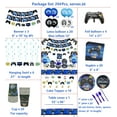 thumbnail image 4 of Video Game Party Supplies, Gaming Themed Birthday Party Decor for Boys and Gamer - Including Plates, Cups, Napkins, Tableware, Tablecloth, Cake Toppers, Hanging Swirls, Banners and Balloons Serves 20, 4 of 9