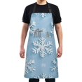 thumbnail image 4 of Yayeee Chief Kitchen Apron with Pockets for Cooking Water Resistant Unisex Adjustable Neck Strap, Blue Snowflake, 4 of 7