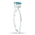 thumbnail image 3 of SZUL Women's Solitaire Aquamarine Wave Ring in 10K White Gold, 3 of 5