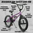 thumbnail image 3 of cubsala Freestyle BMX Bike, 20 Inch Kids Bicycle for 7-13 Years Old Kids and Beginner Level Rider, Purple, 3 of 9