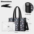 thumbnail image 5 of Teacher Tote Bag,Dark Blue Swan Ballerina Pattern Teacher Utility Tote Bag,Large Work Tote Bags for Women with Multiple Pockets,Top Zipper Closure,13.8x10.6x6.7 Inch, 5 of 5