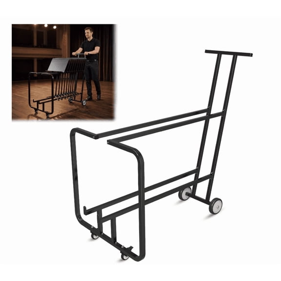 Music Stand Cart with Wheels, Portable Metal Music Rack Stand Dolly
