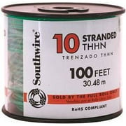 Southwire Simpull Thhn, 10 Gauge Thhn Stranded Wire, Green, 100 Ft. Per Roll