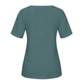 thumbnail image 5 of Swanpen Women's V Neck T Shirts Summer Short Sleeve Spring Going Out Tops Casual Loose Fit Basic Tees Beach Clothes, 5 of 5
