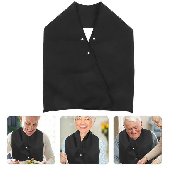 IBASETOY Waterproof Adult Bib Scarf Design for Men Women Black 1Pack