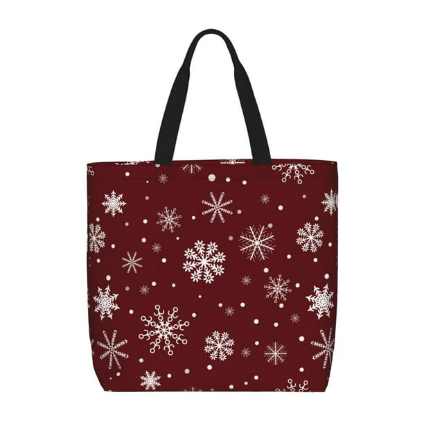 Easygdp Romantic white snowflakes Bolsa Tote para Mujer, Bolso de Hombro para Trabajo, Playa, Viajes, Compras y Supermercado