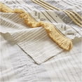 thumbnail image 3 of JERFIT 72x72 Inch Gray and Yellow Cotton Shower Curtain with Tassel Trim, Machine Washable Bathroom Decor with Pom Poms, 12 Holes, Water Resistant, 3 of 8