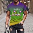 thumbnail image 4 of Camisetas de Manga Larga para Hombres Imprimir Fallow Cuello Redondo Camiseta, Moda Casual Manga Corta Mezcla de Algodón/Lino, 4 of 5
