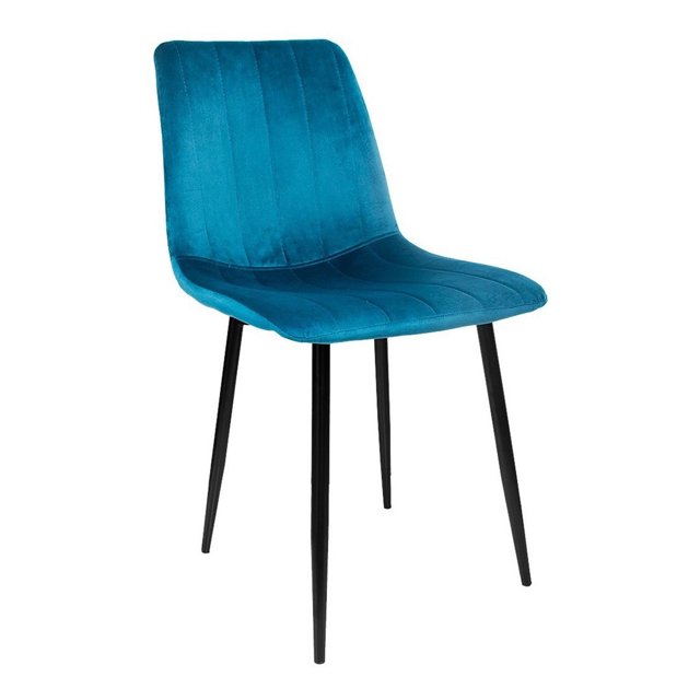 Silla Comedor Eames Tapizada Rack & Pack Azul Terciopelo Sala Habitación