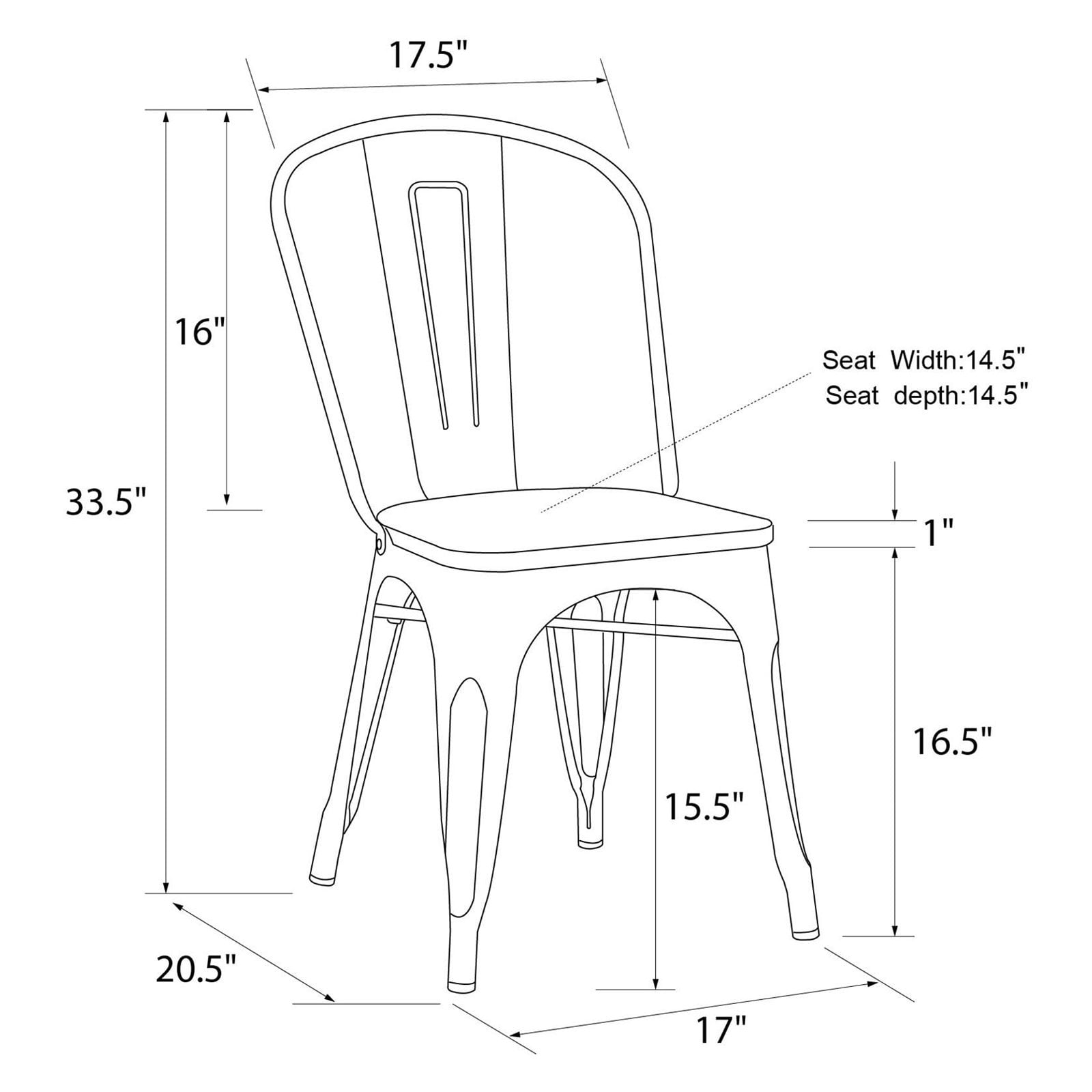 Dhp Fusion Metal Dining Chair With Wood Seat Set Of Two Antique Gunmetal