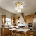 thumbnail image 6 of Crystal Semi Flush Mount Ceiling Light, 3-Light Close to Ceiling Light Fixtures, Modern Light Fixtures with Clear Crystal Shade, for Hallway Foyer Entryway Bedroom Kitchen, Gold, 6 of 7