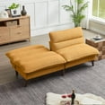 thumbnail image 4 of Convertible Sofa Bed 72″ Fabric Couch with Adjustable Backrest Loveseat Recliner Sleeper Living Room Furniture futon Set for Apartment Small Space, Yellow, 4 of 9