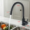thumbnail image 3 of Flexible Kitchen Faucet High Arch 360° Rotatable Faucet Single Handle Lever for 1 Hole Sink, Hot & Cold Water Faucet Bendable Silicone Hose Easy to Fetch Any Area, All Black, 3 of 9