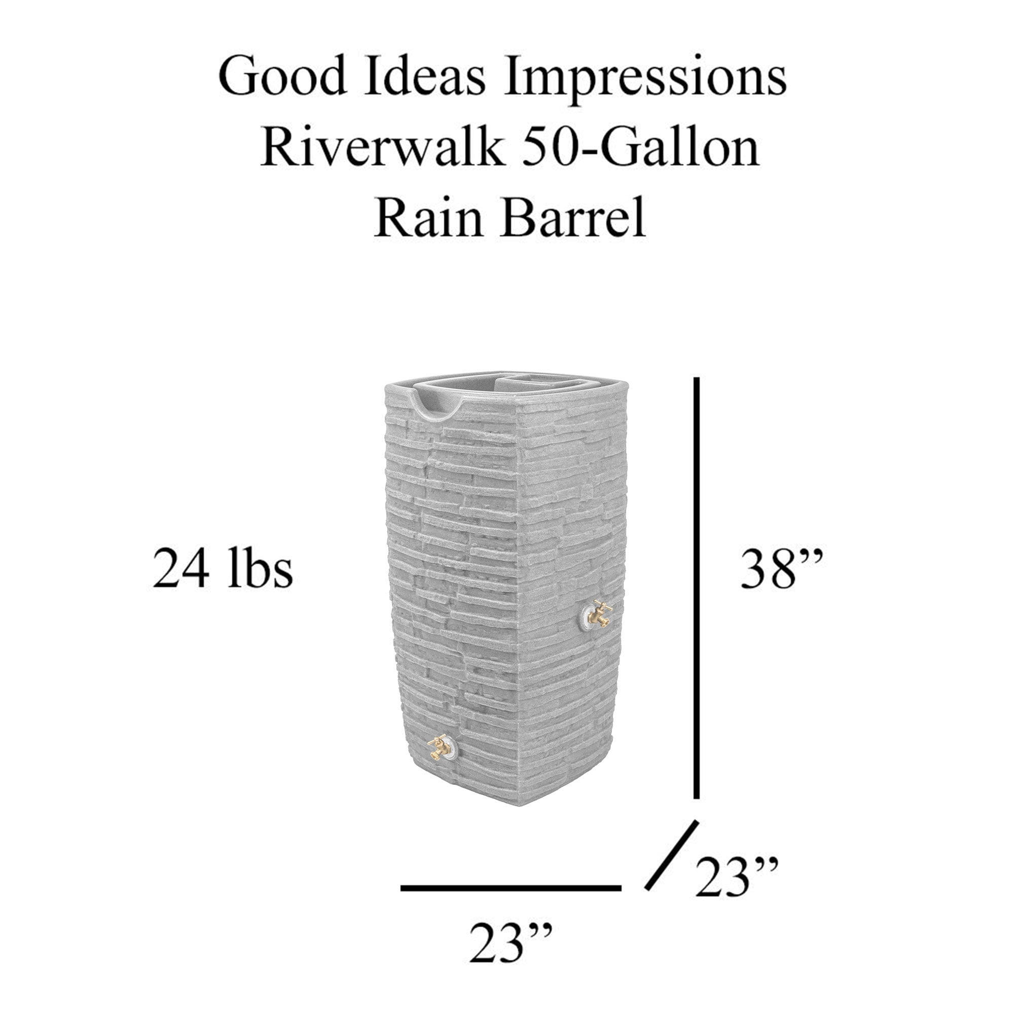 Good Ideas Impressions Riverwalk 50 Gal Rain Saver, Light Granite (4 Pack)